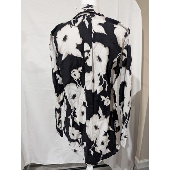 Chico's No Iron Stretch Fairycore Floral Cotton Tunic Top Size 0 US 4 XS Shirt - Picture 4 of 12